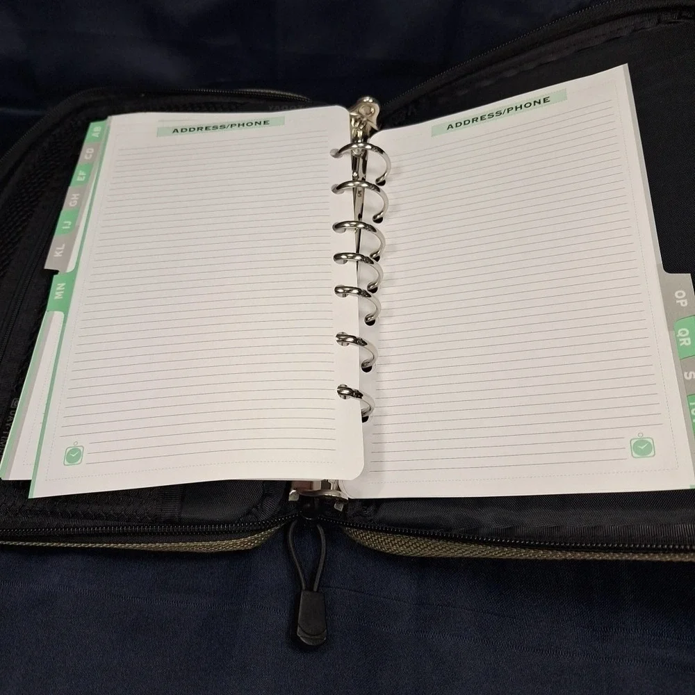 Vtg 90s Daytimer Navigator Canvas Planner Organizer Binder Zip 8 x‎ 10.5 Rare
